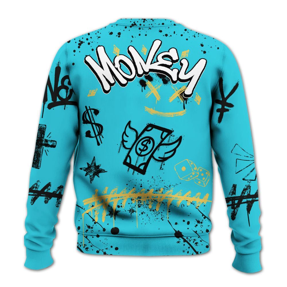Sweatshirt To Match Retro Gamma Blue 11s - Everybody Paid In Full Crayon All Over Print