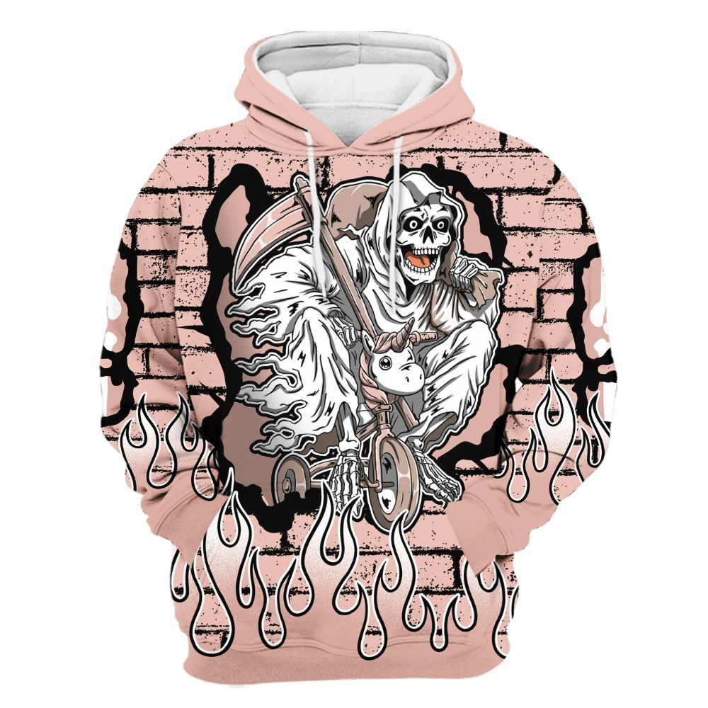 Hoodie To Match Dunk Low Pink Velvet - Self Make Skeleton Crashed All Over Print