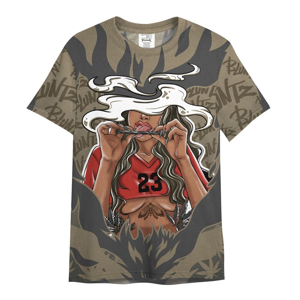 Shirt To Match Olive 9s - Bluntz Burnz Graphics All Over Print