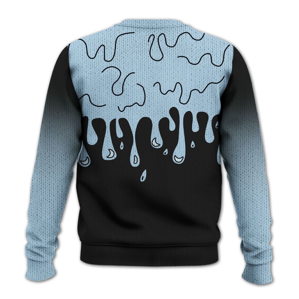 Sweater To Match Foamposite One Psychic Blue - Trust No One Drip Graphic