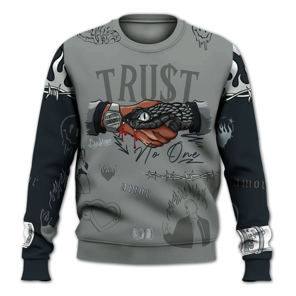 Sweatshirt To Match Retro Georgetown 6s - Snake Trust No One All Over Print