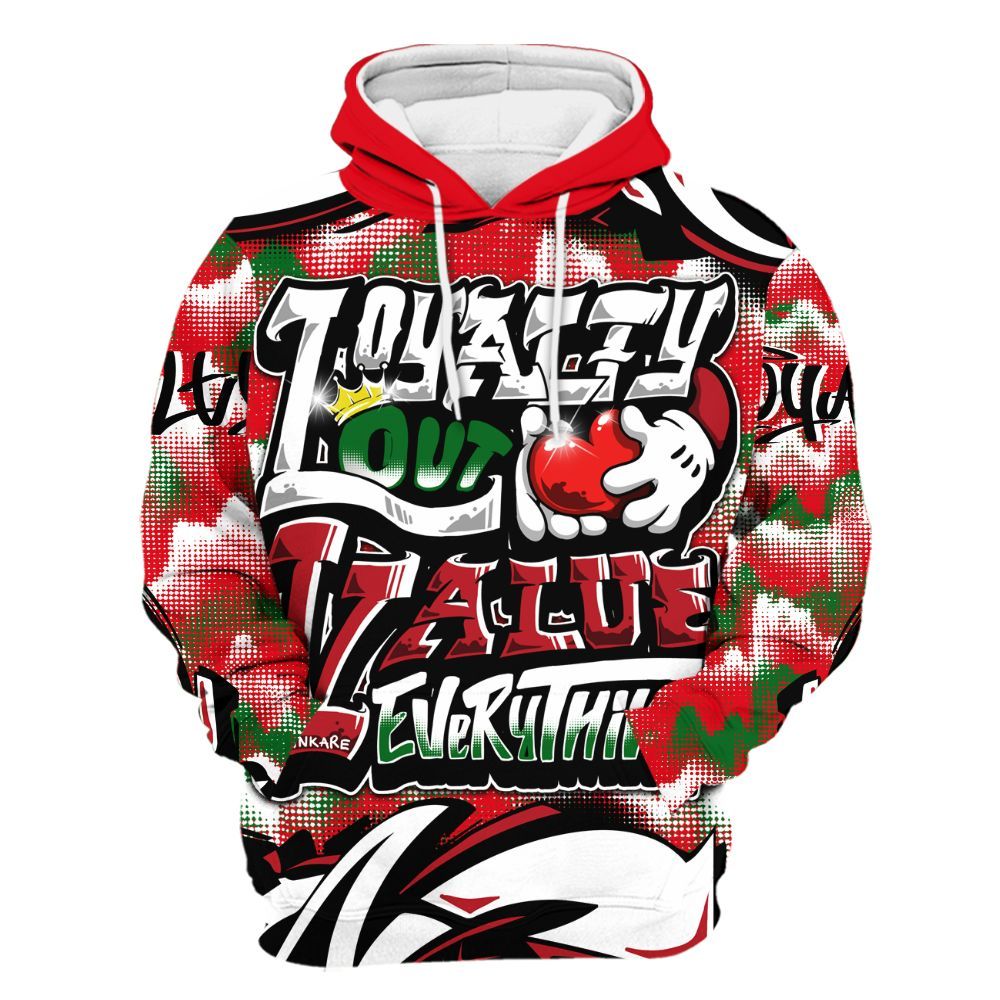 Hoodie To Match Chicago 13s - Loyalty Out Value Graffiti All Over Print