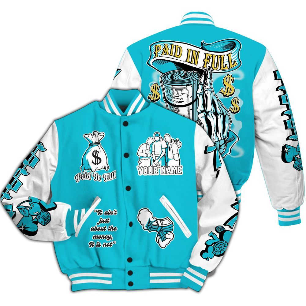 Varsity Jacket To Match Dunk Low KD 17 N7 - Paid In Full Baseball Varsity Jacket Custom Name All Over Print