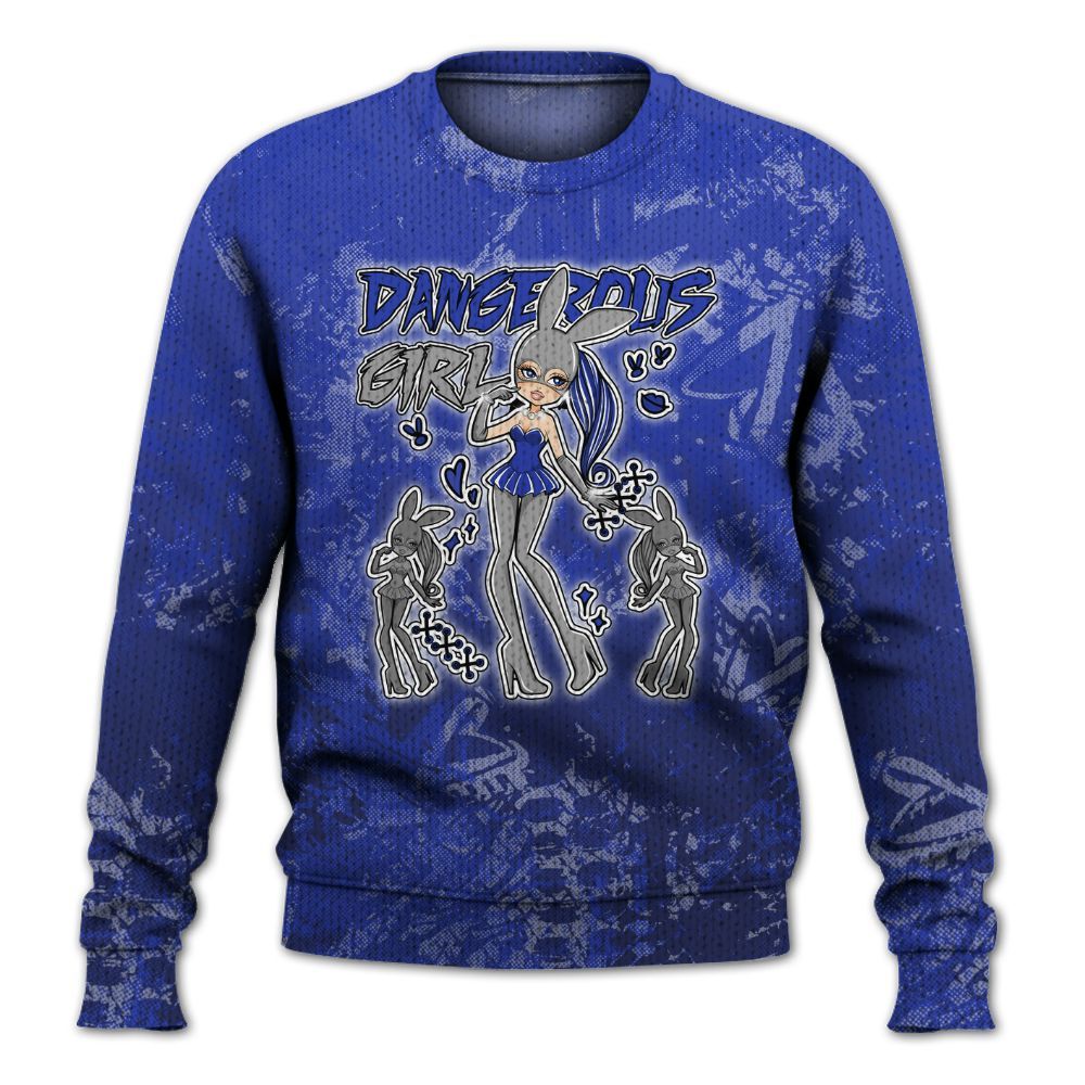 Knitted Sweater To Match Air Max Plus Black Racer Blue - Dangerous.Girl Heart Grunge