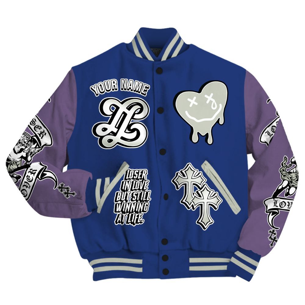 Varsity Jacket To Match Low OG Voodoo Alternate 1s - LOVER LOSER Custom Name All Over Print