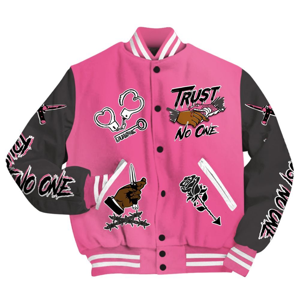 Varsity Jacket To Match Air Max SNDR Hyper Pink - Trust No One Dripping All Over Print