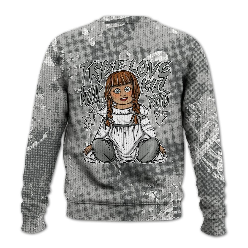 Knitted Sweater To Match Retro Wet Cement 4s - Genuine Loves Bear Heart Grunge