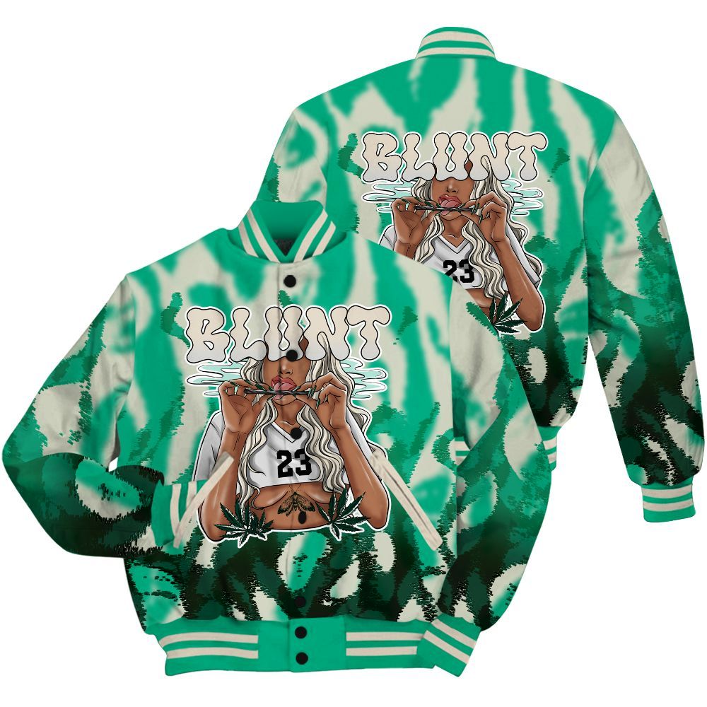 Varsity Jacket To Match Oxidized Green 4s Shirt - Bluntz Burnz All Over Print
