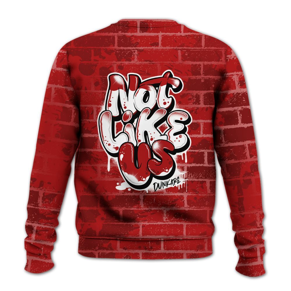Sweatshirt To Match Red Taxi 12s - None Like Us Graphic Brick Art All Over Print