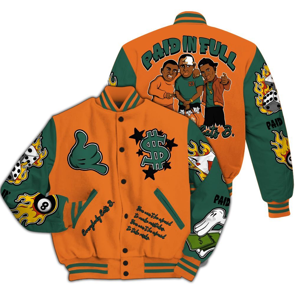 Varsity Jacket To Match Dunk Low Ceramic - Everybody Paid In Full Graphic All Over Print