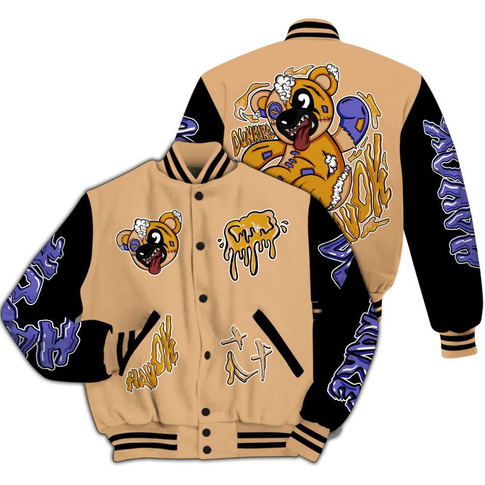 Varsity Jacket To Match SE Afrobeats 7s - Havok Bear All Over Print