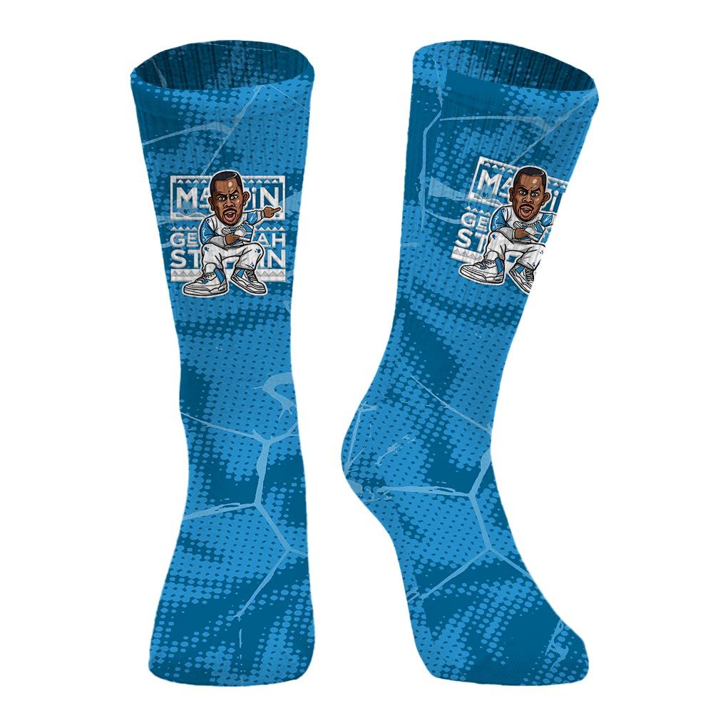 Sock To Match Powder Blue 9s - Get Tag Sneakers Steppin' Graphic