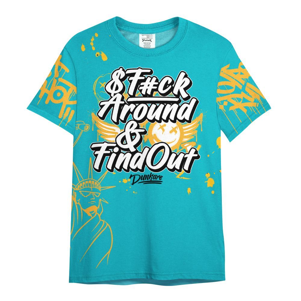 Shirt To Match Retro Aqua 5s - Graphic Fck Around Find Out All Over Print