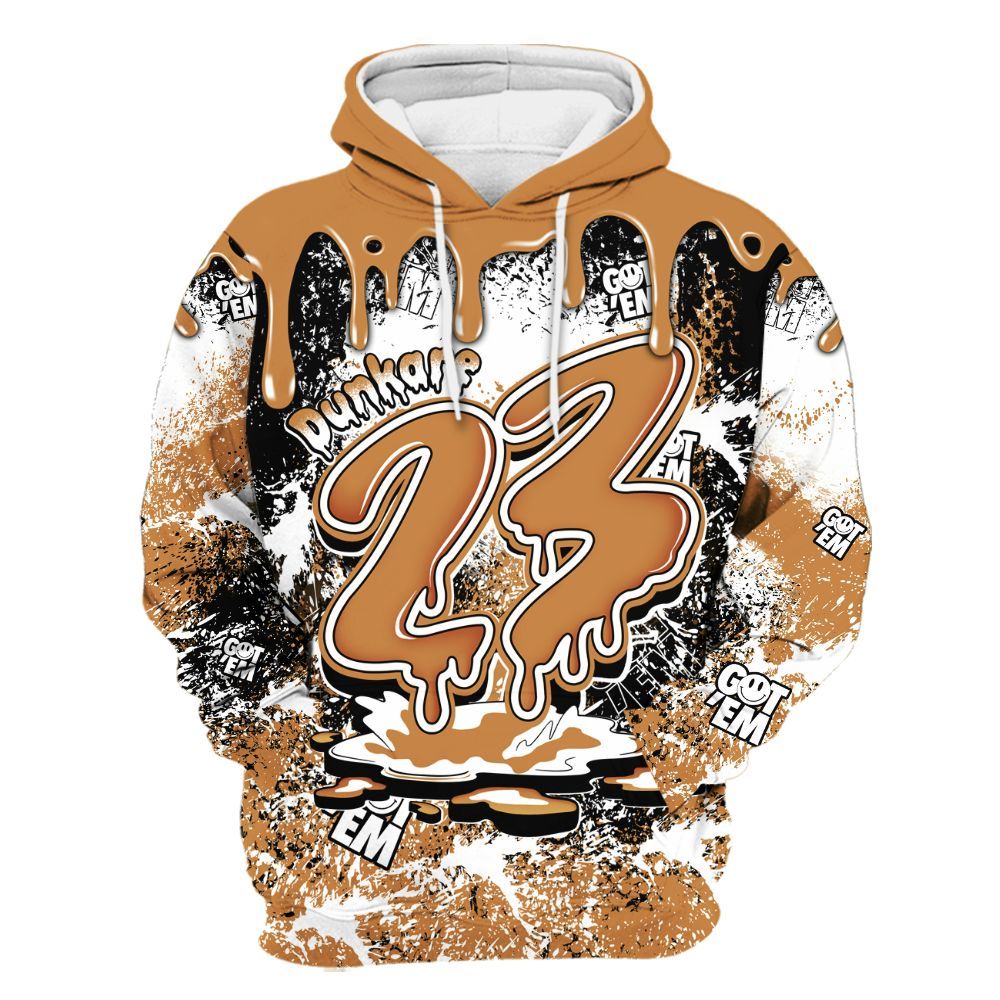 Hoodie To Match Dunk Low Nature Wheat Suede - Dripping 23 Drip All Over Print