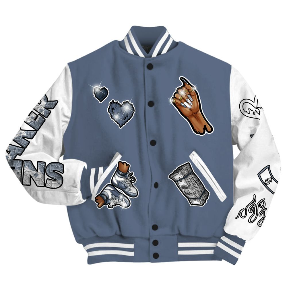 Varsity Jacket To Match Low Diffused Blue 11s - Sneakerz Girlz All Over Print