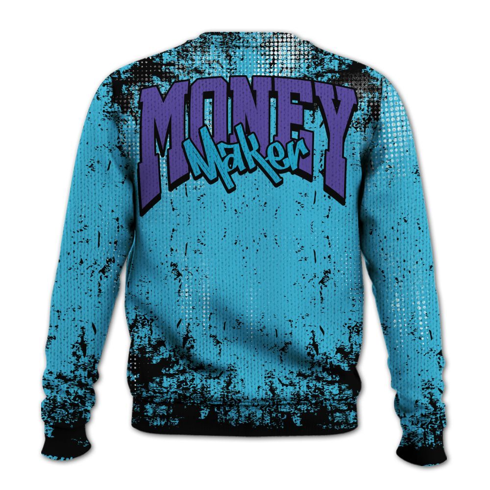 Knitted Sweater To Match Retro Aqua 6s - Move In Silence Money Street Retro