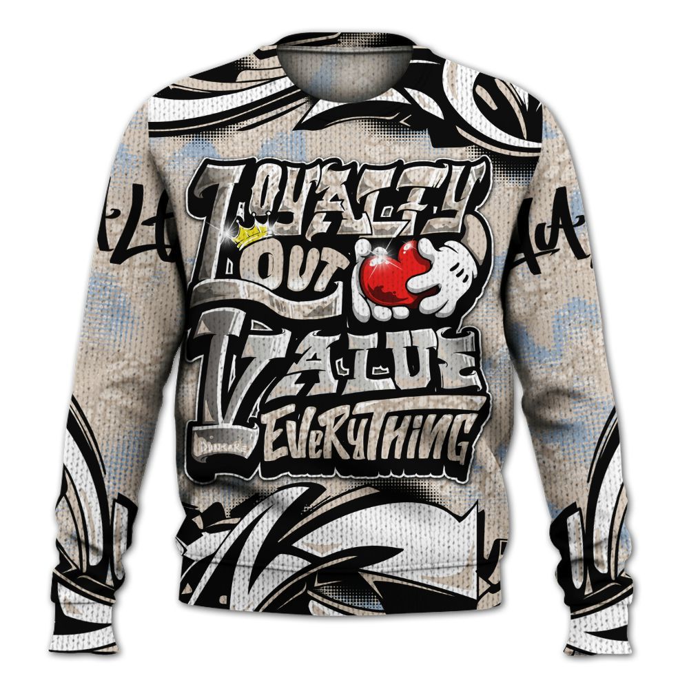 Sweater To Match Desert Sand 3s - Loyalty Out Value Graffiti Graphic