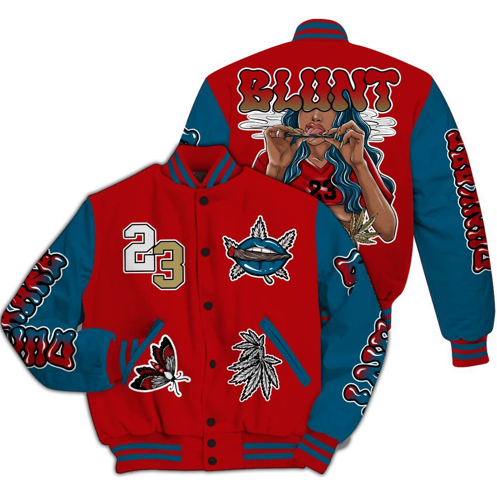 Varsity Jacket To Match OG Varsity Red 17s - Bluntz Unique All Over Print