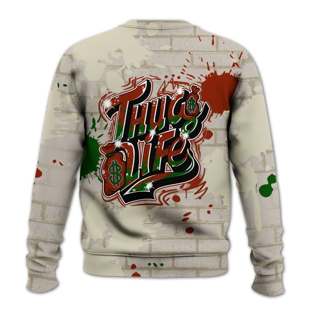 Sweatshirt To Match El Grito 5s - Free Thug Living Graphic Brick Art All Over Print