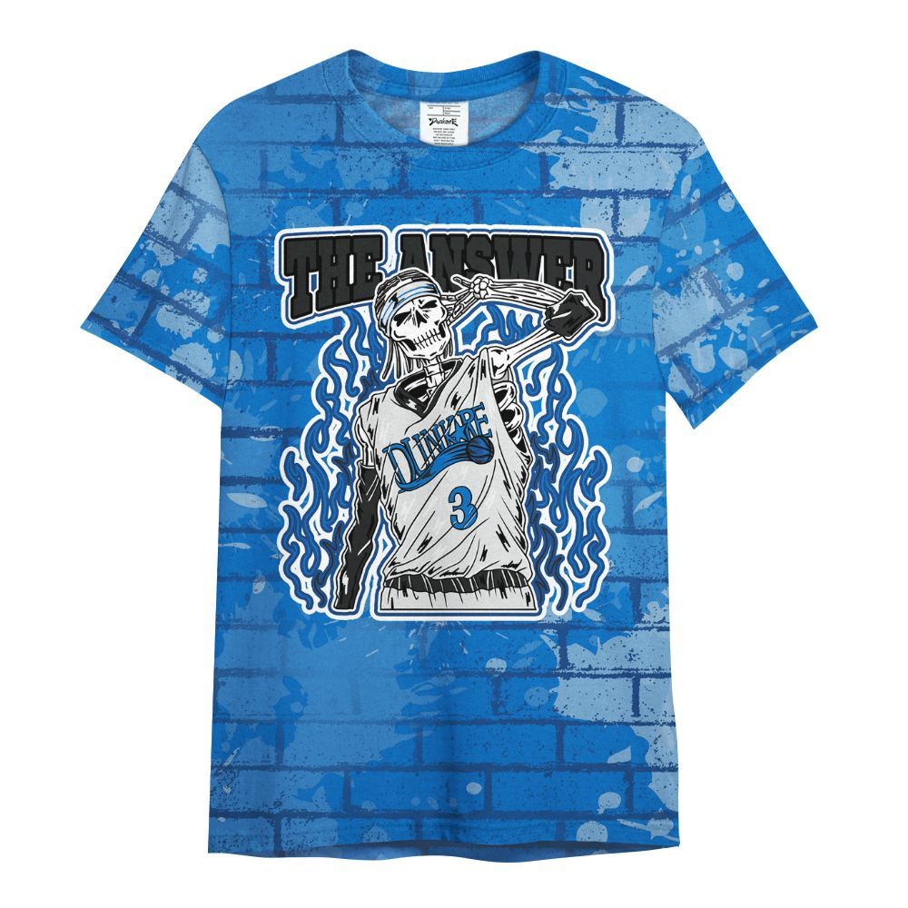 Shirt To Match Blueberry 12s - Allen Answer Skeleton Brick All Over Print