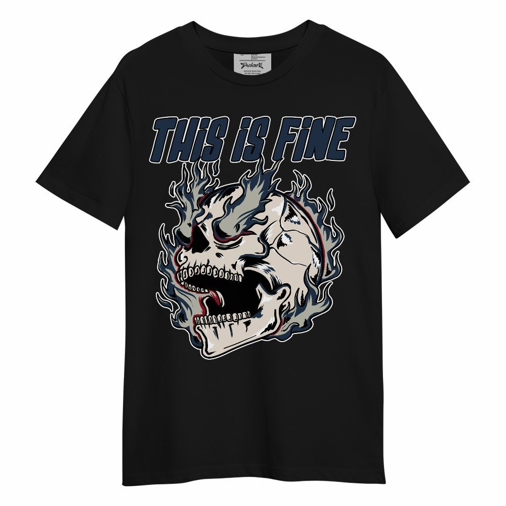 Shirt To Match Navy Blue 2024 6s - Blazing Skull Unisex Shirt