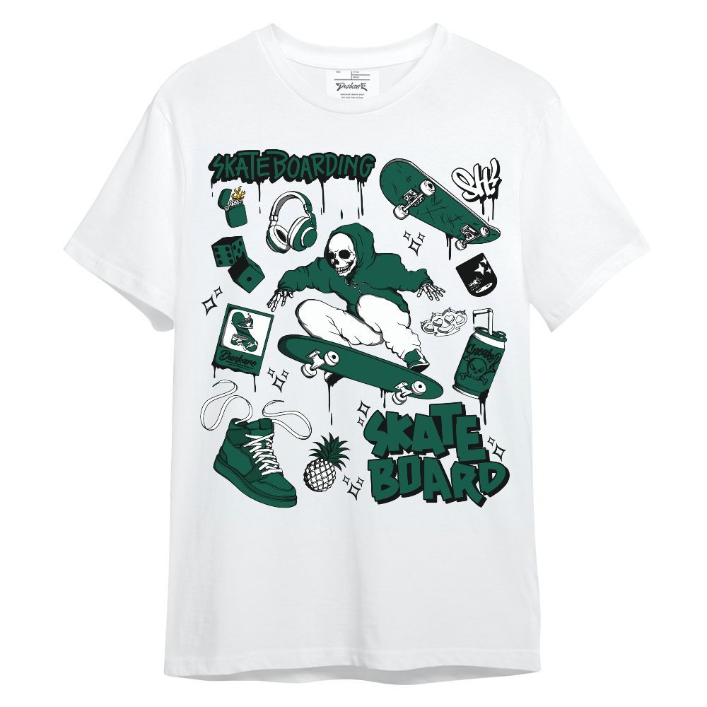 Shirt To Match Oxidized Green 4s - Doodle Skeleton Skateboard Unisex Shirt
