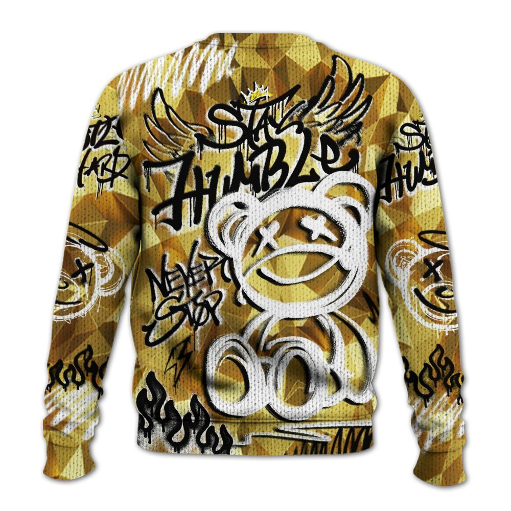 Knitted Sweater To Match NET Gold 4s - Humble Drip Streetwear Graffity