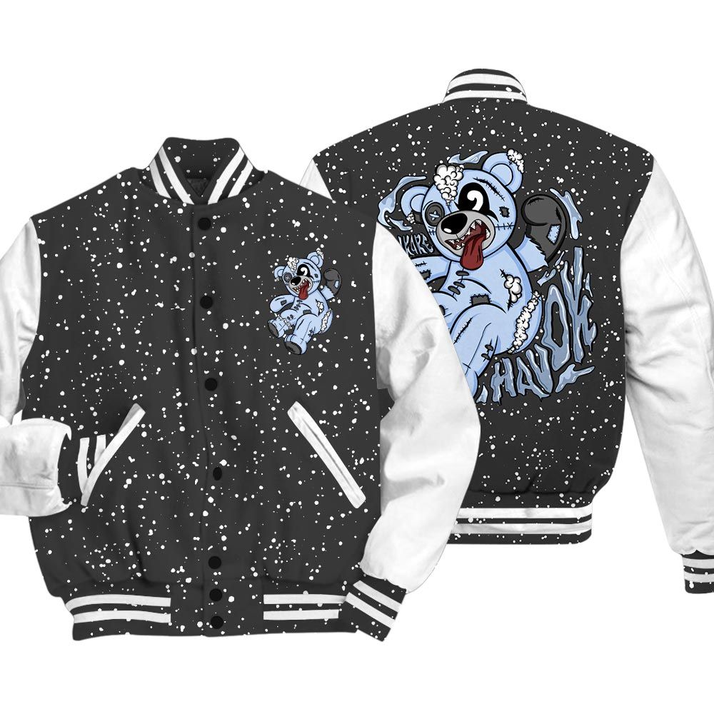 Varsity Jacket To Match Reverse Black White 6s Vasity Jacket - Havok Bear Vasity Jacket Unisex