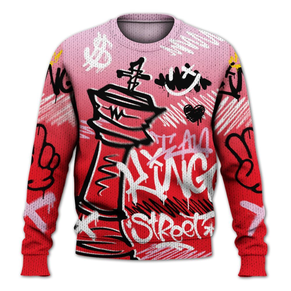 Knitted Sweater To Match Zoom Vomero 5 Valentine's Day 2025 - Street King Chess Streetwear