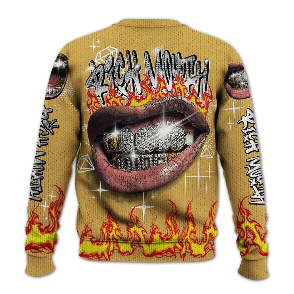Knitted Sweater To Match Retro Light Ginger 14s - Rich Mouth Fire Rap Retro 90s