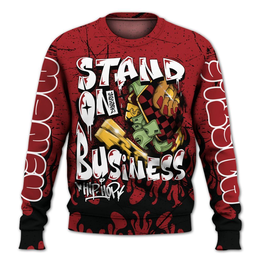 Sweatshirt To Match Alternate Flu Game 12s - Stand Business Graffiti All Over Print