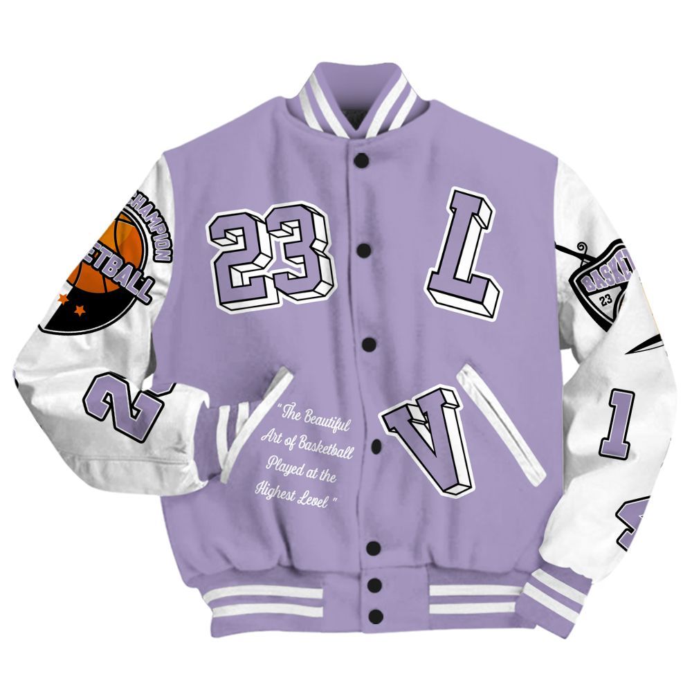 Varsity Jacket To Match Low Pure Violet 11s - The GOAT Got Em Streetwear All Over Print