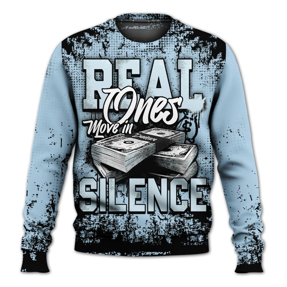 Sweatshirt To Match Foamposite One Psychic Blue - Move In Silence Money Retro All Over Print