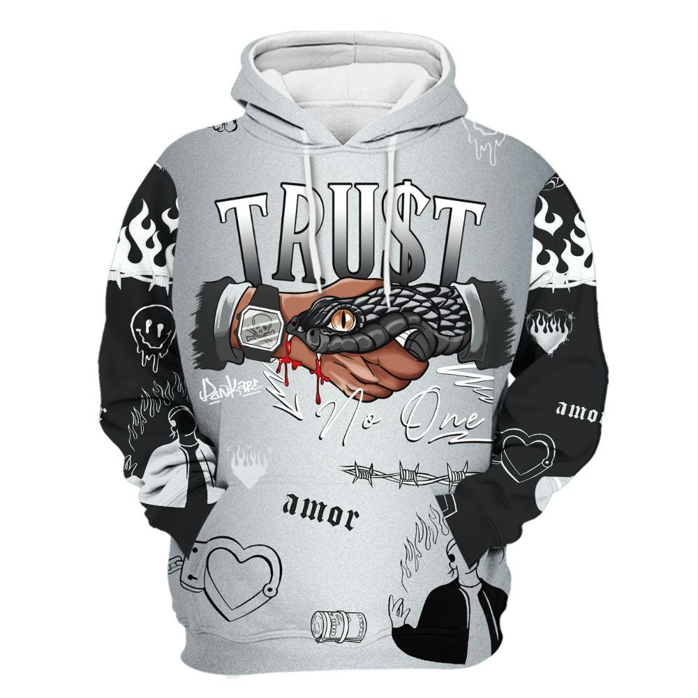 Hoodie To Match Cap And Gown 6s - Snake Trust No One All Over Print