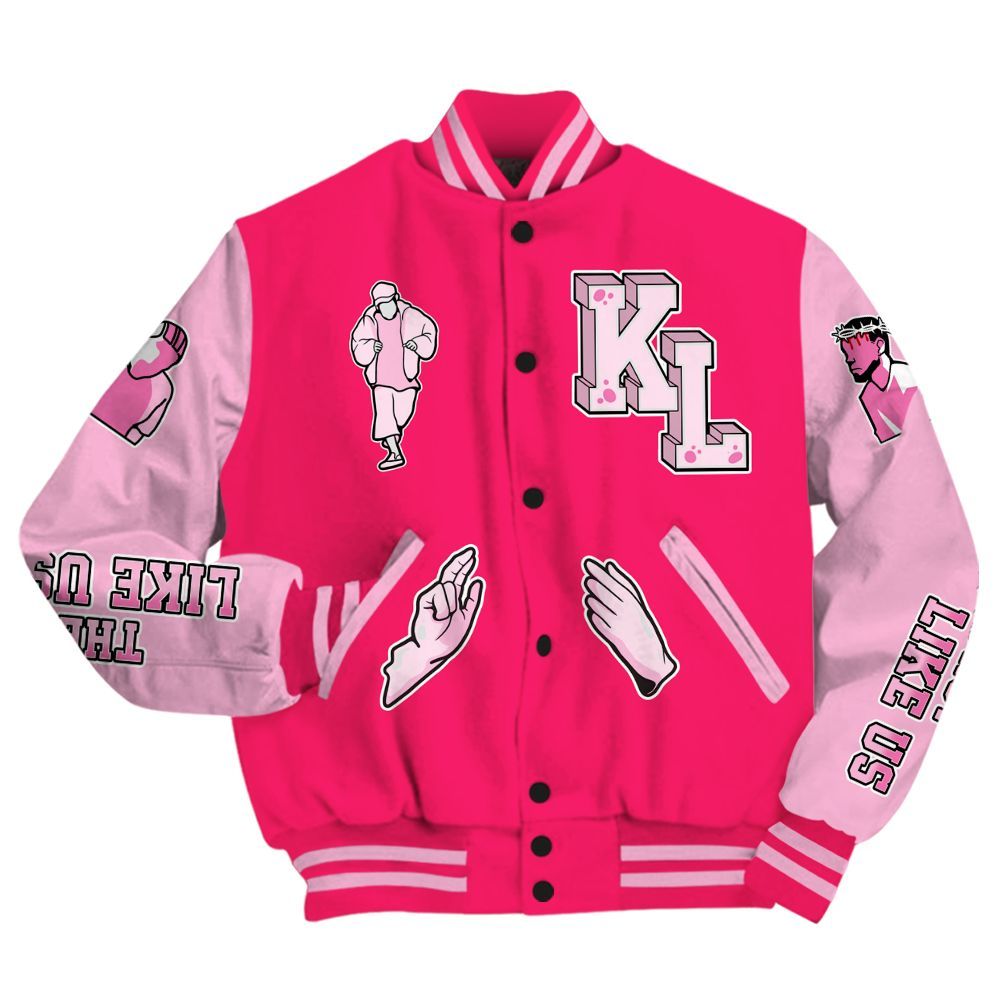 Varsity Jacket To Match Air VaporMax Plus Triple Pink - Dislike Us Graphic All Over Print