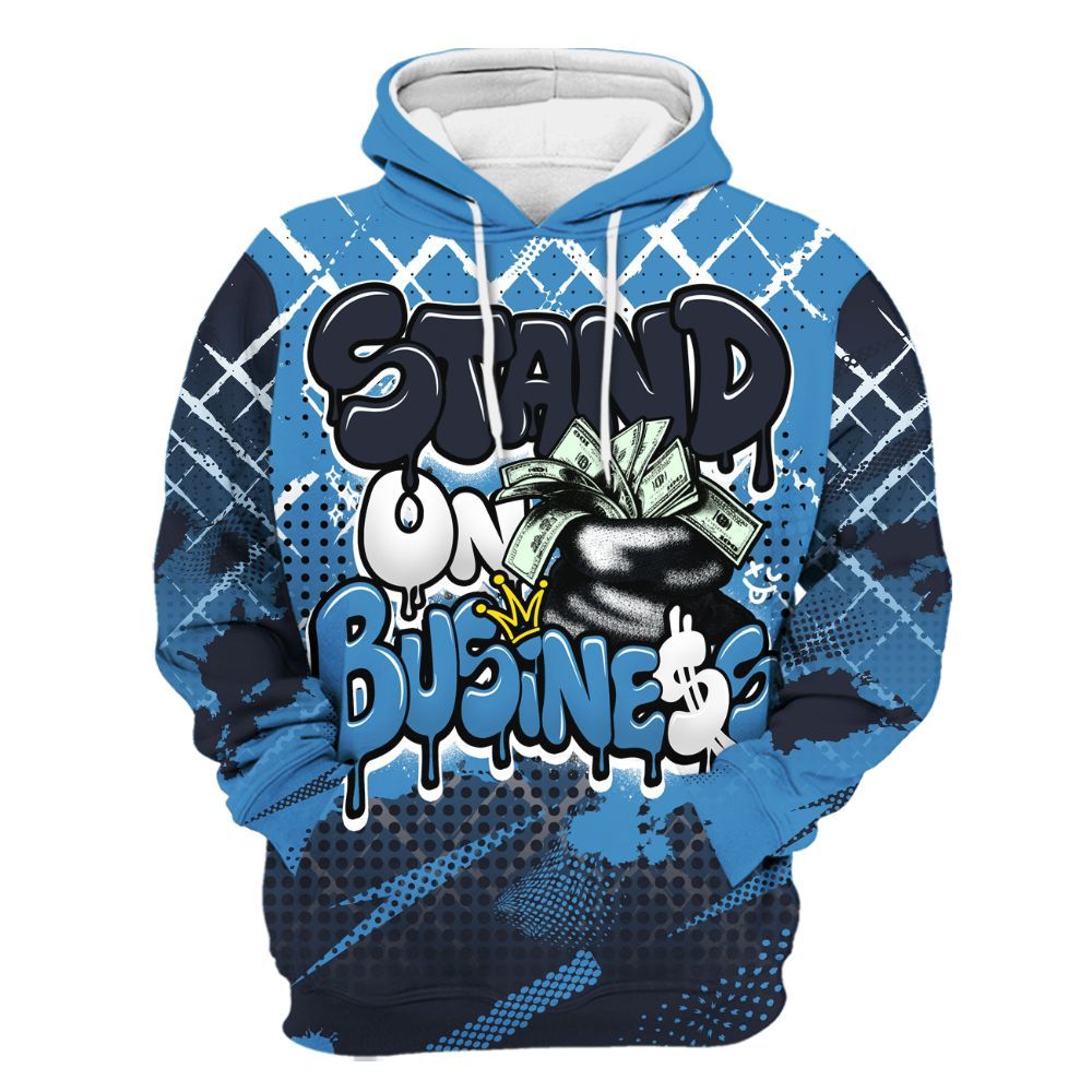 Hoodie To Match Low OG Obsidian 1s - Halftone Stand Business Dripping All Over Print