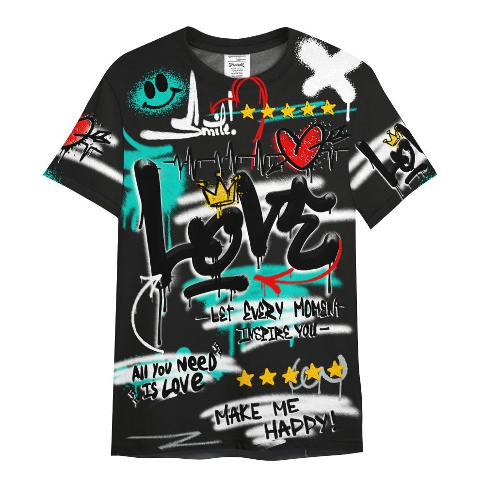 Shirt To Match Air Max 95 Dark Tiffany - Happy Love Beats Graffiti Streetwear All Over Print