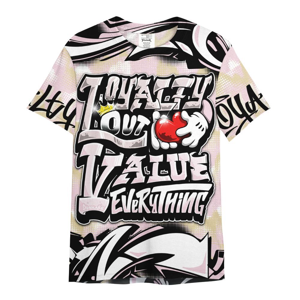 Shirt To Match Denim Iced Carmine 4s - Loyalty Out Value Graffiti All Over Print