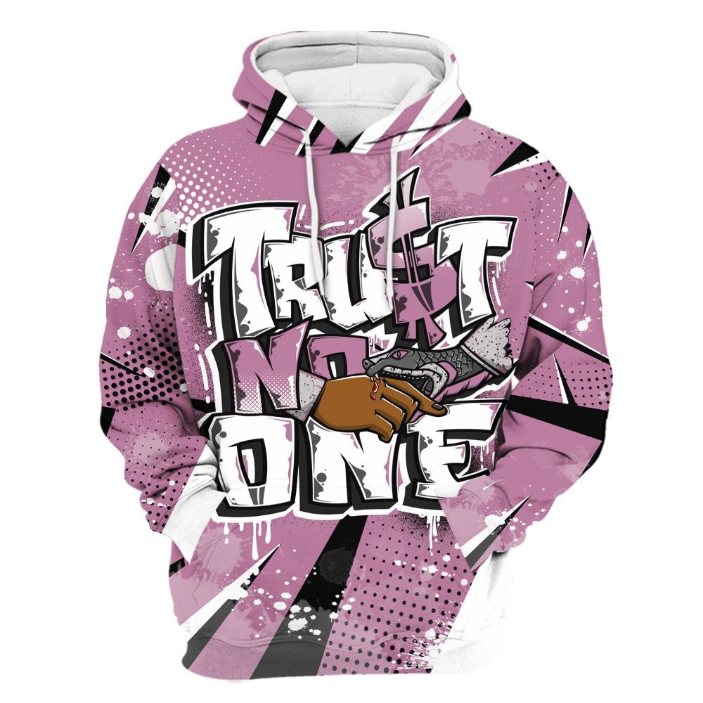 Hoodie To Match Neutral Grey Black White Orchid 4s - Poly Trust No One Dripping All Over Print