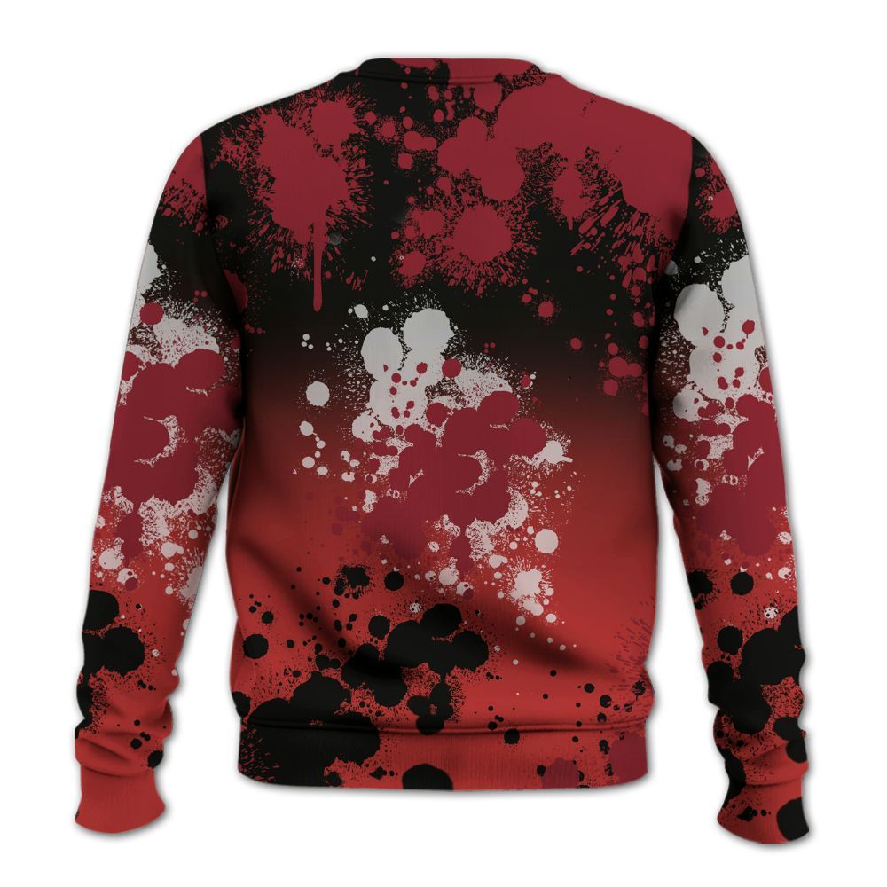 Sweatshirt To Match Bred Reimagined 4s - God Blessed Ink Drip All Over Print