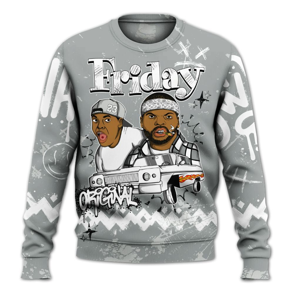 Sweatshirt To Match Dunk Low White Light Smoke Grey - Friday Sneaker Crayon All Over Print