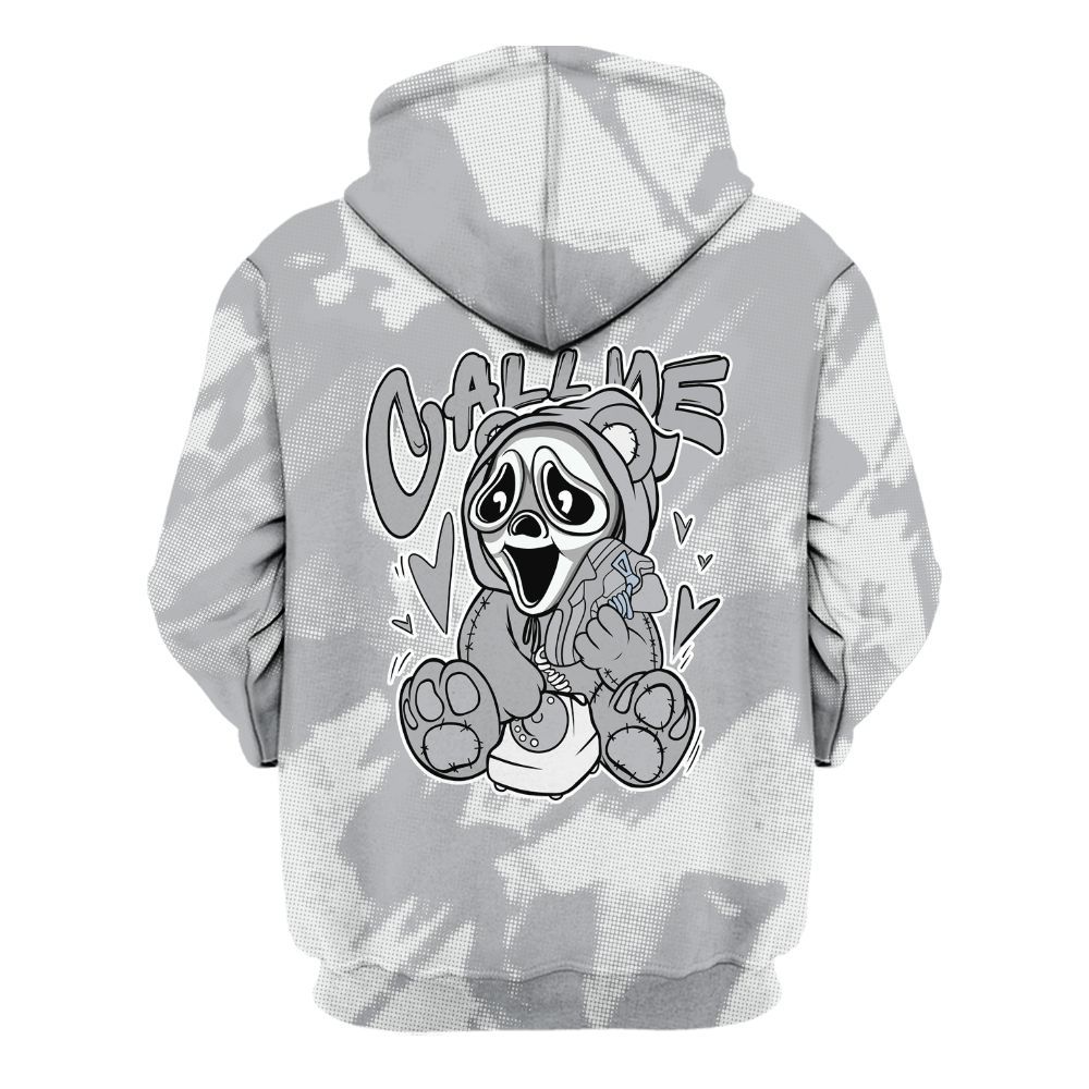 Hoodie To Match Low OG Wolf Grey 1s - Call Me Bear Abstract Halftone All Over Print