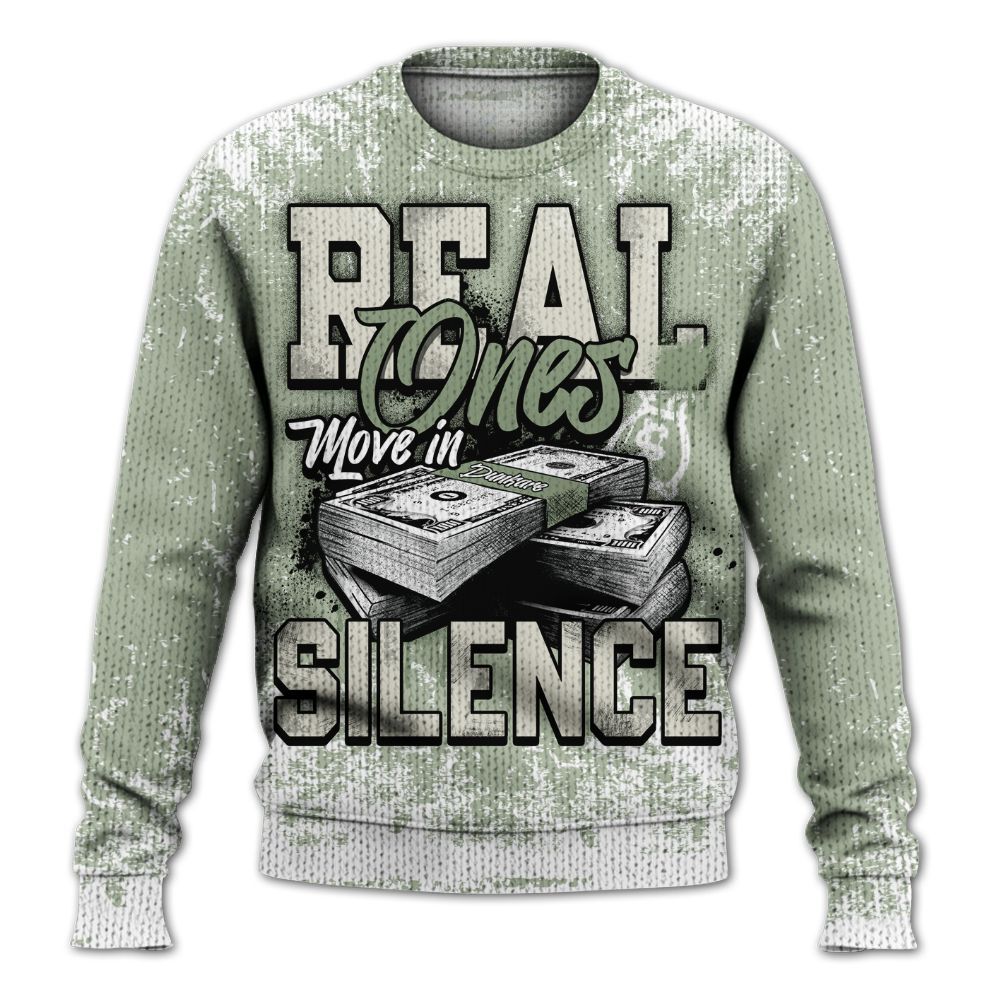 Knitted Sweater To Match Seafoam Sail 4s - Move In Silence Money Street Retro