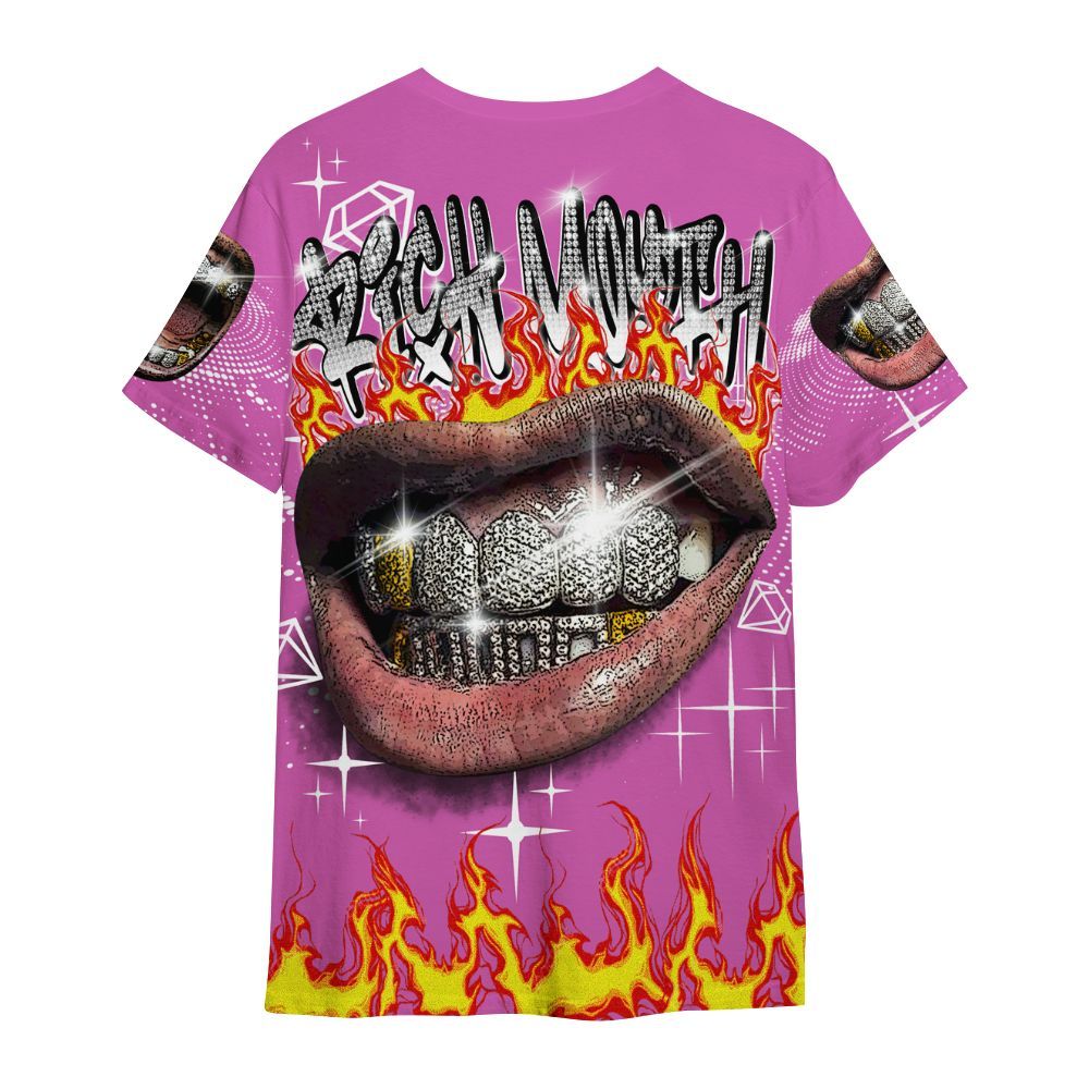 Shirt To Match Hyper Violet 4s - Rich Mouth Fire Rap Retro 90s All Over Print