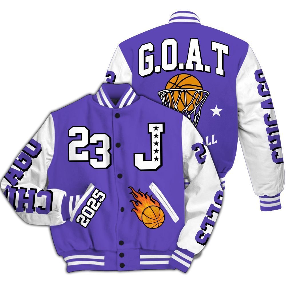 Varsity Jacket To Match Field Purple 12s - Chicago 23 Basketball All Over Print