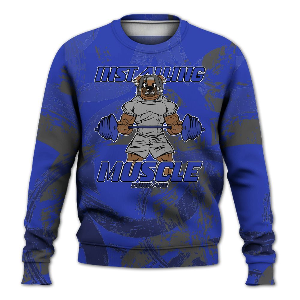 Sweatshirt To Match Air Max Plus Black Racer Blue - Installing Muscle Bear Circle Slpash All Over Print
