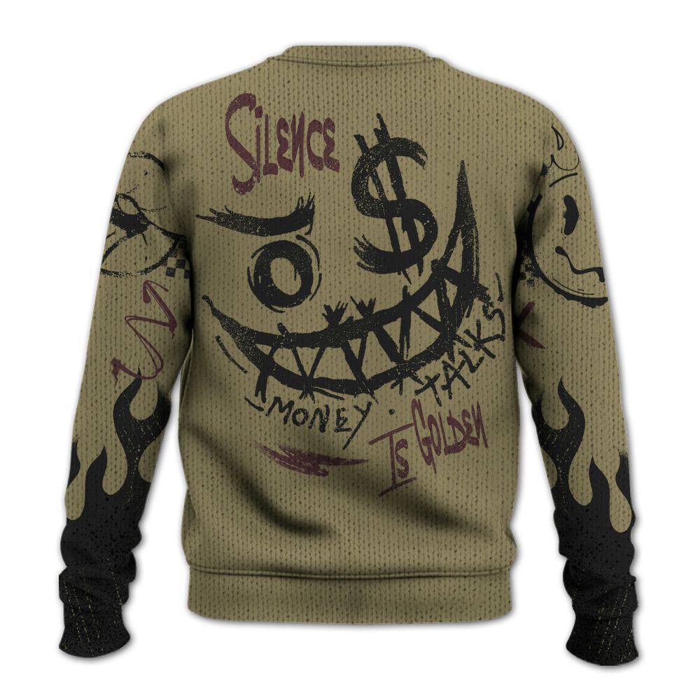 Knitted Sweater To Match Black Olive 7s - Mouth Burning Street Style