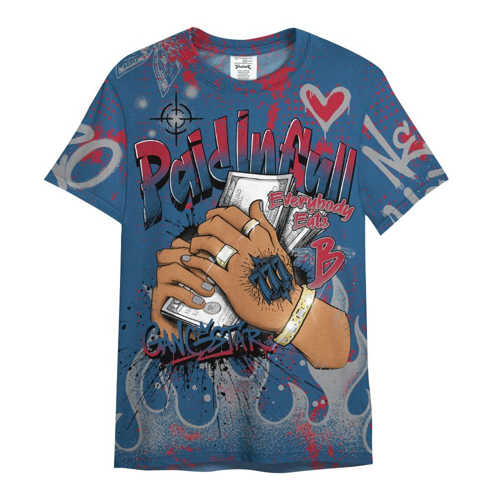 Shirt To Match Rare Air 3s - Lucky Money Paid In Full Graffiti All Over Print