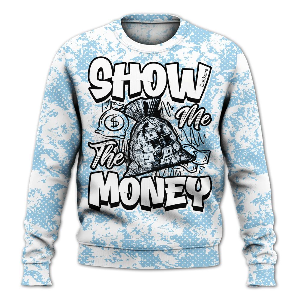 Sweatshirt To Match Legend Blue 11s - Show Me The Money Retro All Over Print