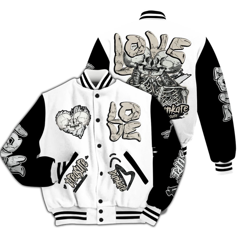 Varsity Jacket To Match Retro Reverse Metallic 5s - Skull Bear All Over Print
